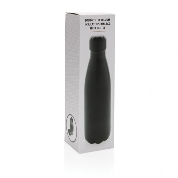 Einfarbige Vakuumisolierte Stainless Steel Flasche, schwarz