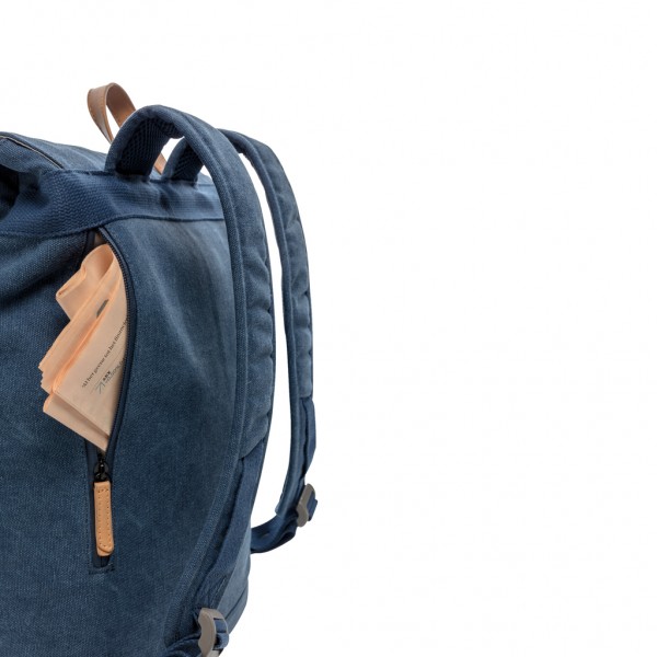 Canvas Laptop-Rucksack, PVC-frei, blau