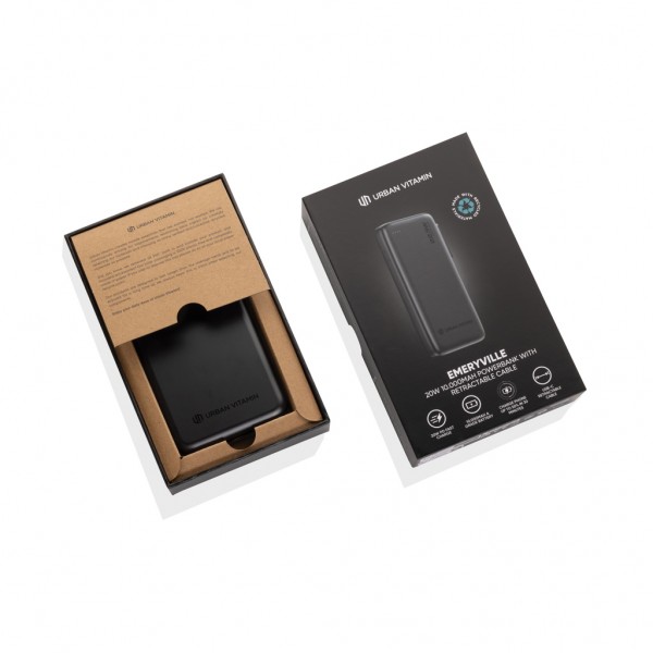 Urban Vitamin Emeryville 20W 10.000 mAh Powerbank, schwarz