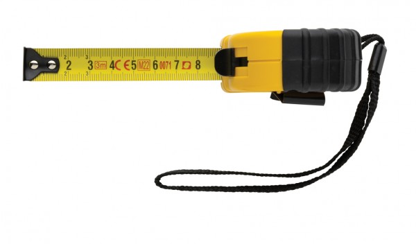 3m/16mm Maßband aus RCS recyceltem Kunststoff, gelb