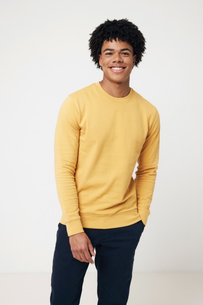 IQONIQ Zion Rundhals-Sweater aus recycelter Baumwolle, ochre yellow L