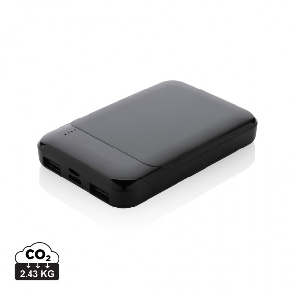 5.000mAh Powerbank aus RCS recyceltem Kunststoff, schwarz
