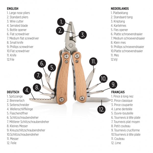 Holz Mini-Multitool, braun