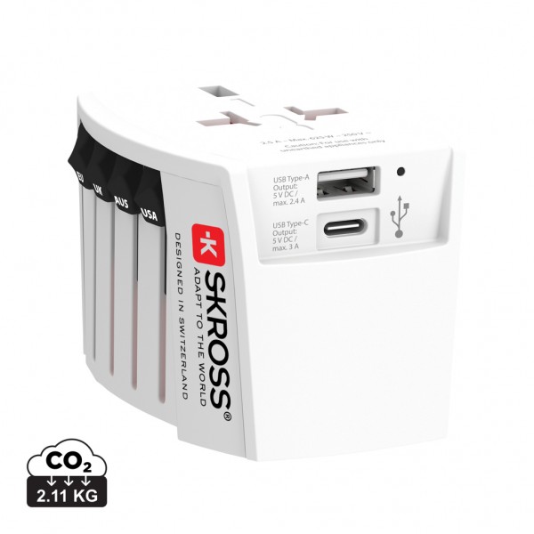 SKROSS MUV USB ( 1 USB-C 1 USB-A), weiß