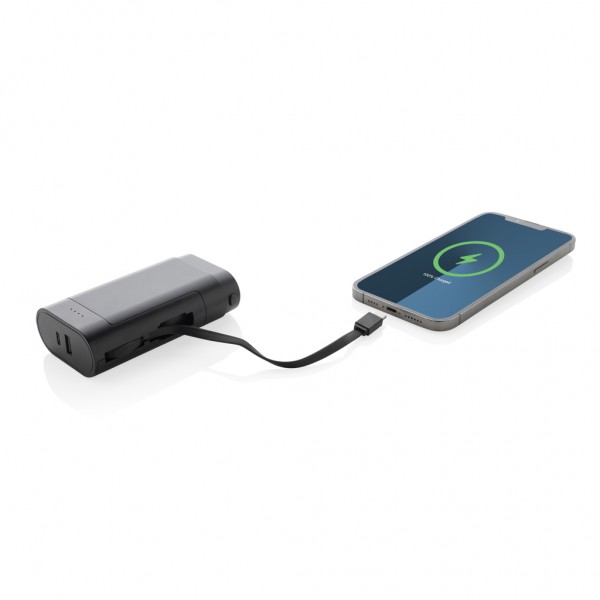 CycleCell 10.000mah Powerbank mit herausnehmbarer Batterie, schwarz