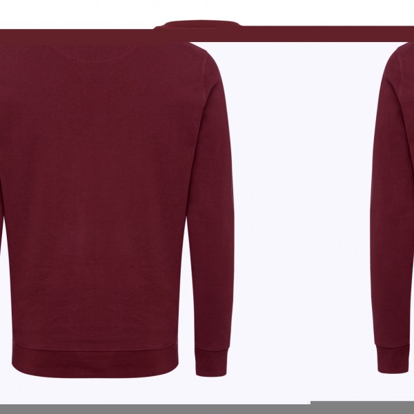 IQONIQ Zion Rundhals-Sweater aus recycelter Baumwolle, burgunderrot XXS