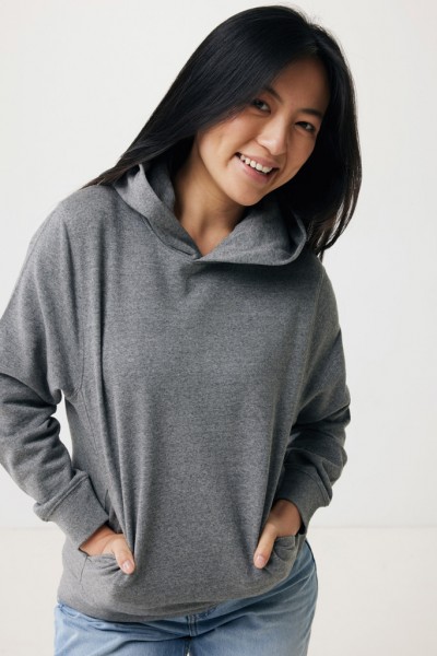 IQONIQ Yengo Hoodie mit Seitentaschen aus rec. Baumwolle, light heather anthracite XL