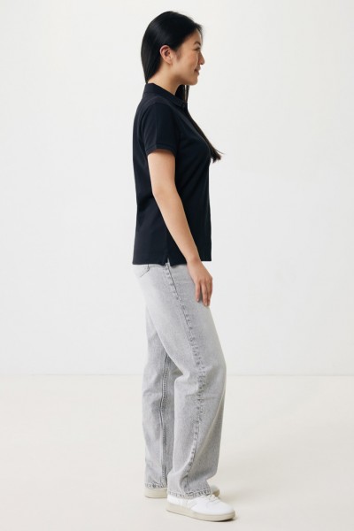 IQONIQ Yosemite Damen Piqué-Poloshirt aus rec. Baumwolle, schwarz XXXL