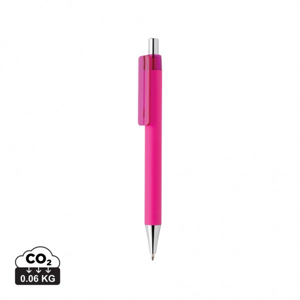 X8 Stift mit Smooth-Touch aus RCS recyceltem ABS, rosa