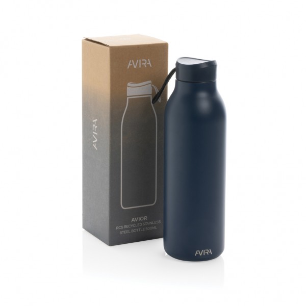 Avira Avior RCS recycelte Stainless-Steel Flasche 500ml, navy blau