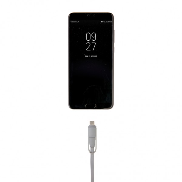 3-in-1 ausziehbares Kabel, grau