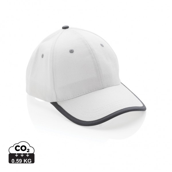 Impact AWARE™ 280gr Brushed rCotton 6 Panel Kontrast-Cap, weiß