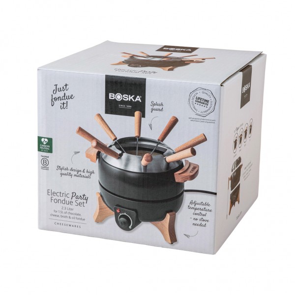 BOSKA elektrisches Party Fondue Set - 2.3L (EU Type F), schwarz