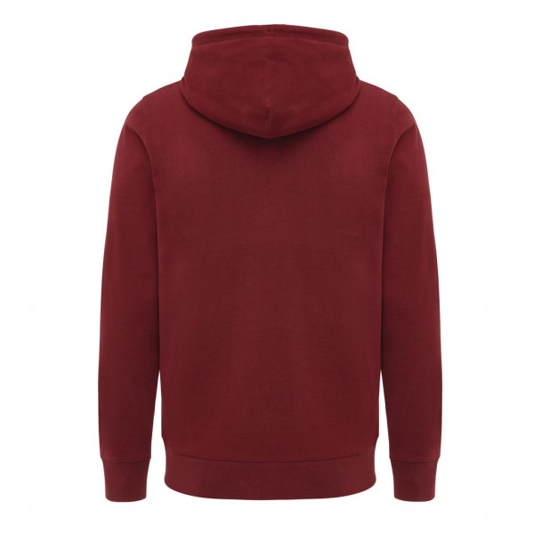 IQONIQ Abisko Zip-Kapuzenpullover aus recycelter Baumwolle, burgunderrot XXS