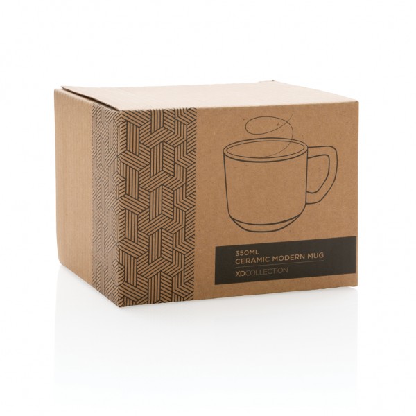 Moderne Keramiktasse, 350ml, schwarz