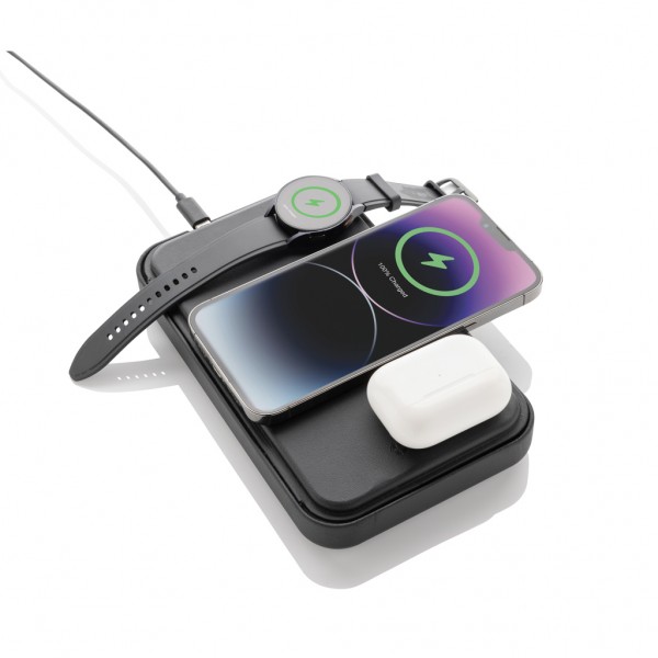 Swiss Peak Travel-Case aus RCS rec. PU mit 3-in-1-Charger, schwarz