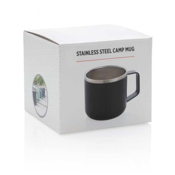 Stainless-Steel Camping-Tasse, schwarz
