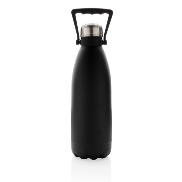 Große Vakuumflasche aus RCS recyceltem Stainless-Steel 1,5L, schwarz