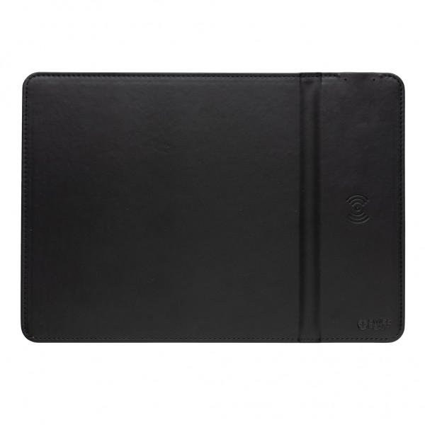 Swiss Peak RCS recyceltes 10W Wireless-Charging PU Mauspad, schwarz