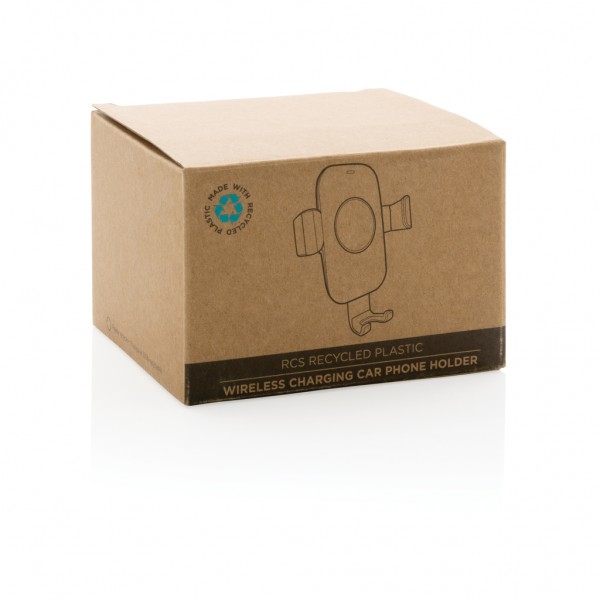 10W Wireless Charging Autohalter aus RCS Plastik, schwarz