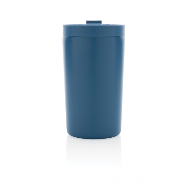 Doppelwandiger Vakuum-Becher aus RCS recyceltem SS, blau