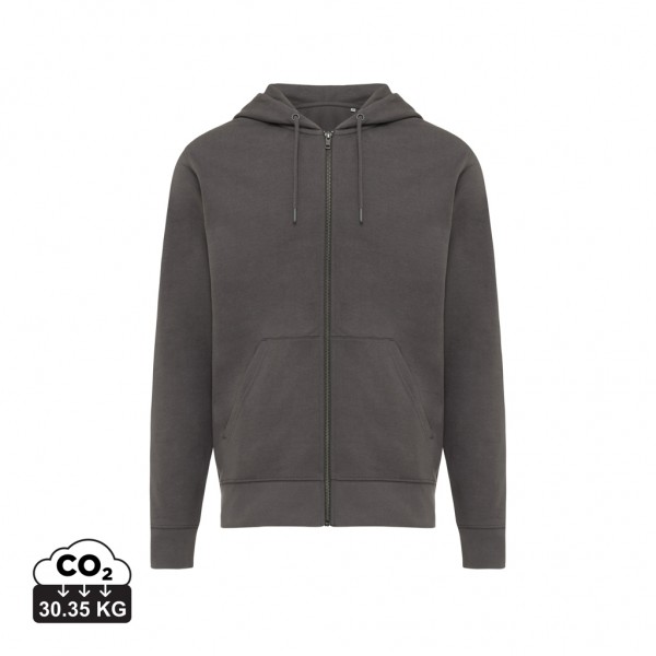 IQONIQ Abisko Zip-Kapuzenpullover aus recycelter Baumwolle, anthrazit XS