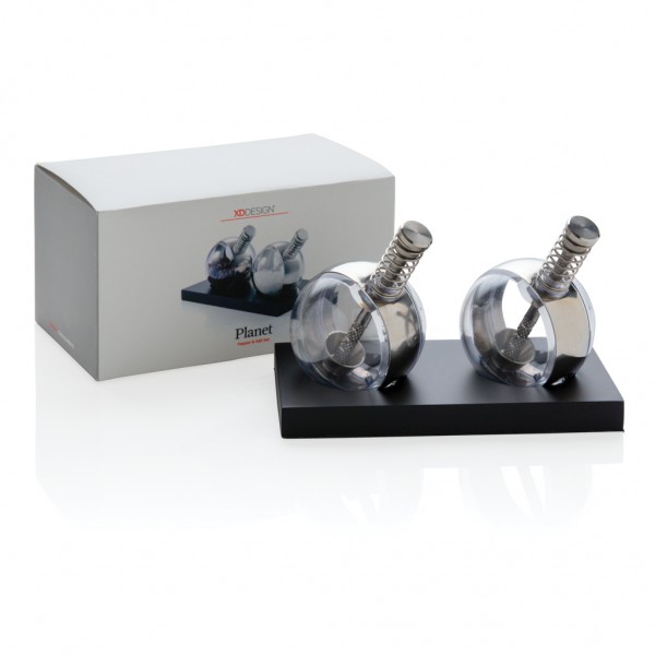 Planet Salz & Pfeffer Set, schwarz