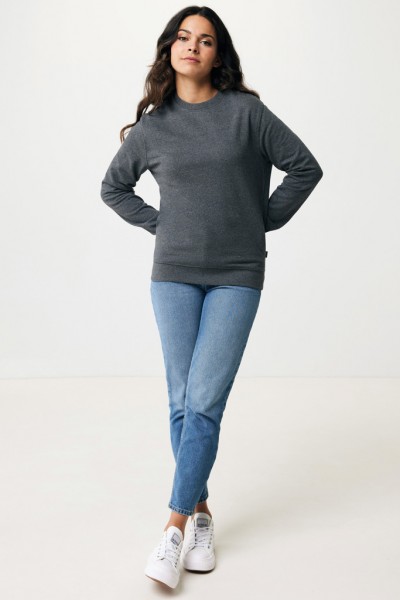 IQONIQ Denali ungefärbt. Rundhals-Sweater aus recycelter BW, heather anthracite XS