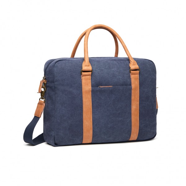 VINGA Bosler Computertasche aus RCS recyceltem Canvas, navy blau