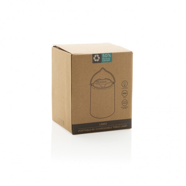 Limio tragbare wiederaufladbare Tischlampe aus RCS rec. ABS, weiß