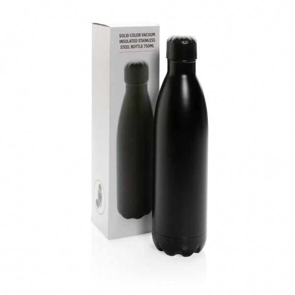 Solid Color Vakuum Stainless-Steel Flasche 750ml, schwarz