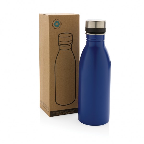 Deluxe Wasserflasche aus RCS recyceltem Stainless-Steel, blau
