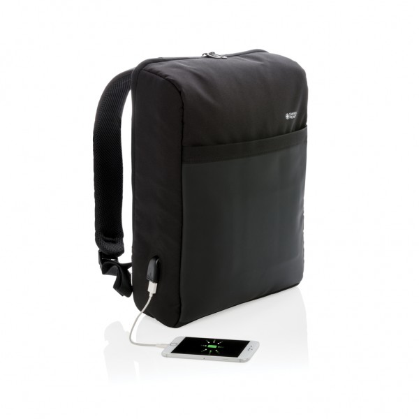 Swiss Peak 15` Anti-Diebstahl RFID & USB Rucksack, schwarz