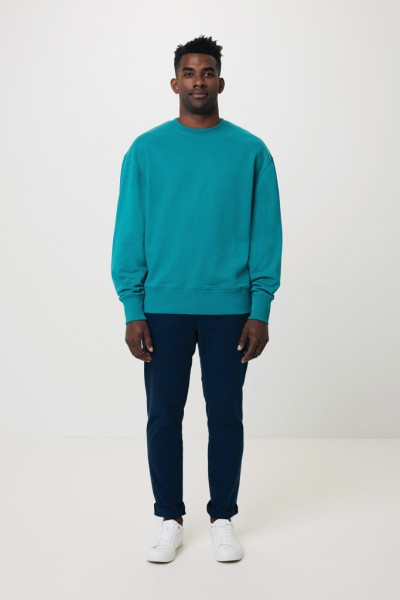 IQONIQ Kruger Relax-Rundhals-Sweater aus recycelt. Baumwolle, verdigris XL