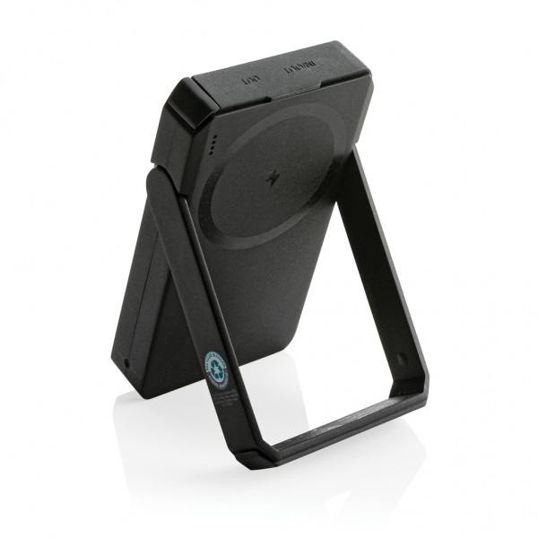 Skywave 5000mah Solar Powerbank, 10W Wireless aus rPlastik, schwarz