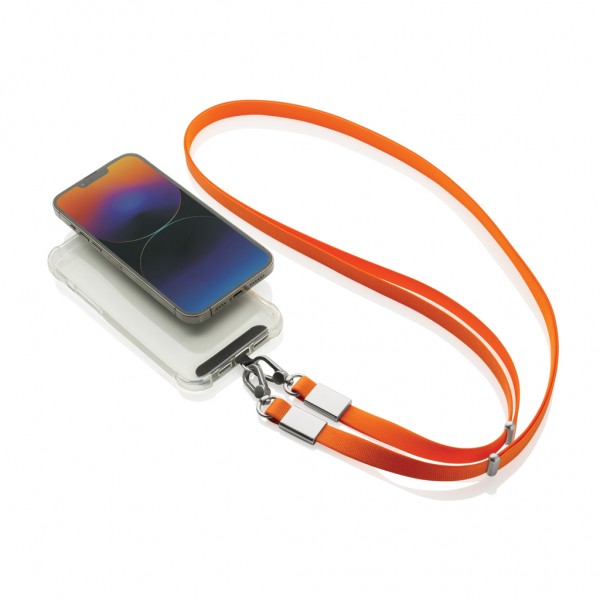 Nivo Crossbody-Handyband aus RCS recyceltem PET, orange