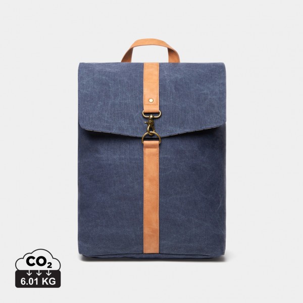 VINGA Bosler Rucksack aus GRS recyceltem Canvas, navy blau