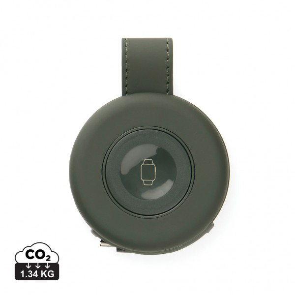 VINGA Baltimore 2-in-1 kabelloser 15W RCS Travel Charger, grün