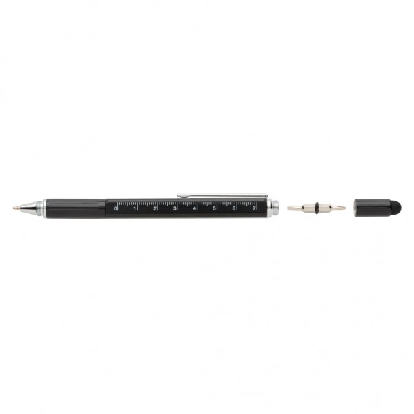 5-in-1 Aluminium Tool-Stift, schwarz