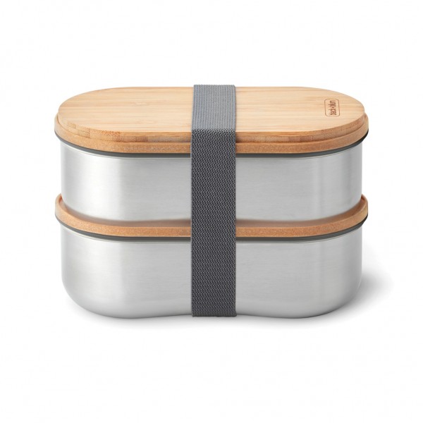 Black+Blum Stainless Steel Double Bento Box, grau