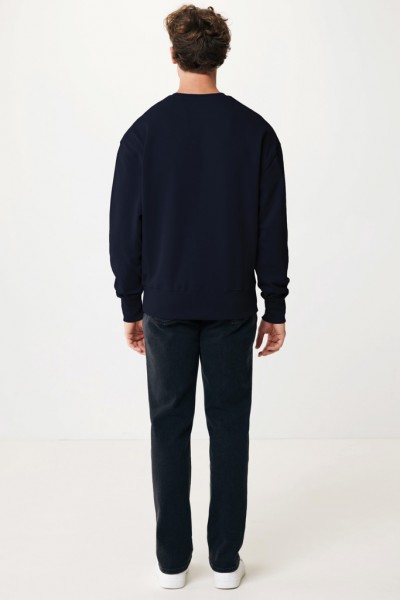 IQONIQ Kruger Relax-Rundhals-Sweater aus recycelt. Baumwolle, navy blau XL