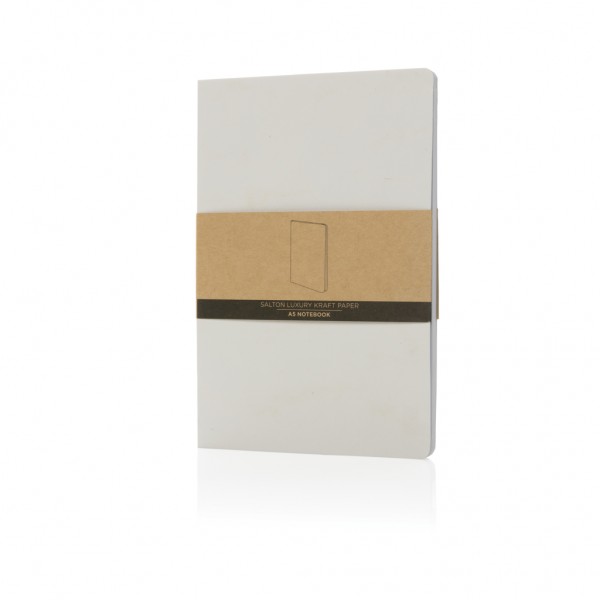 Salton Luxus Kraftpapier Notizbuch A5, weiß