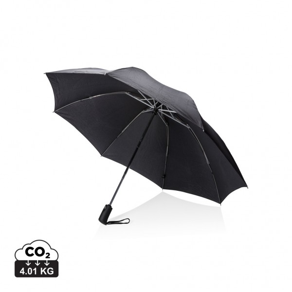 Swiss Peak AWARE™ 23` faltbarer umgekehrter Regenschirm, schwarz