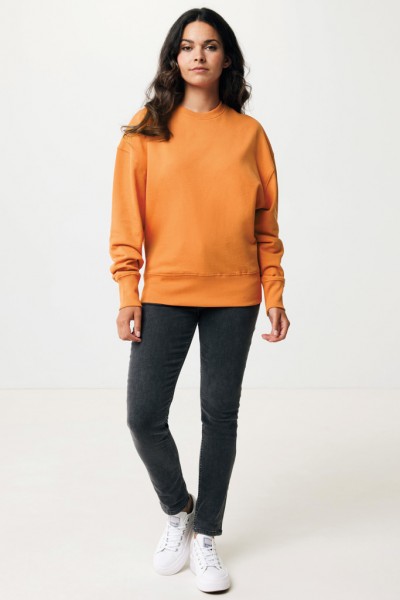 IQONIQ Kruger Relax-Rundhals-Sweater aus recycelt. Baumwolle, sundial orange L