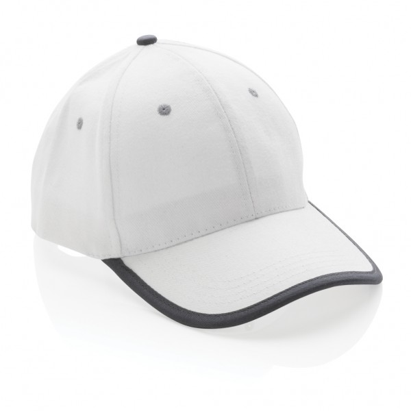 Impact AWARE™ 280gr Brushed rCotton 6 Panel Kontrast-Cap, weiß