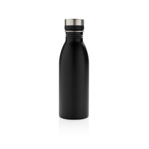 Deluxe Wasserflasche aus RCS recyceltem Stainless-Steel, schwarz