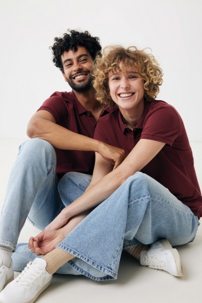 IQONIQ Yosemite Damen Piqué-Poloshirt aus rec. Baumwolle, burgunderrot XXL