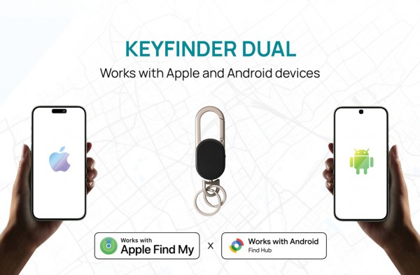 Keyfinder Dual Schlüsselanhänger mit weltweiter Ortung, schwarz