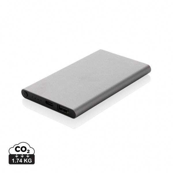 4.000mAh Type-C Powerbank aus RCS recyeltem ABS & Aluminium, anthrazit