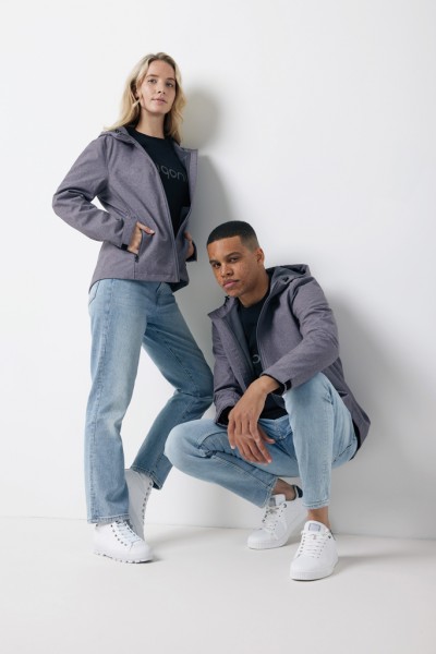 IQONIQ Makalu Herren Softshelljacke aus recyceltem Polyester, vulcano heather grey L